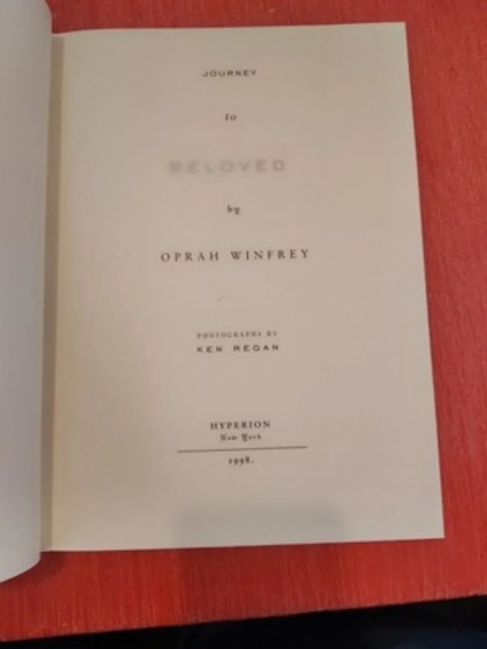 Journey to Beloved by Oprah Winfrey (1998, Hardcover) 1st Edition FREE SHIPPING!